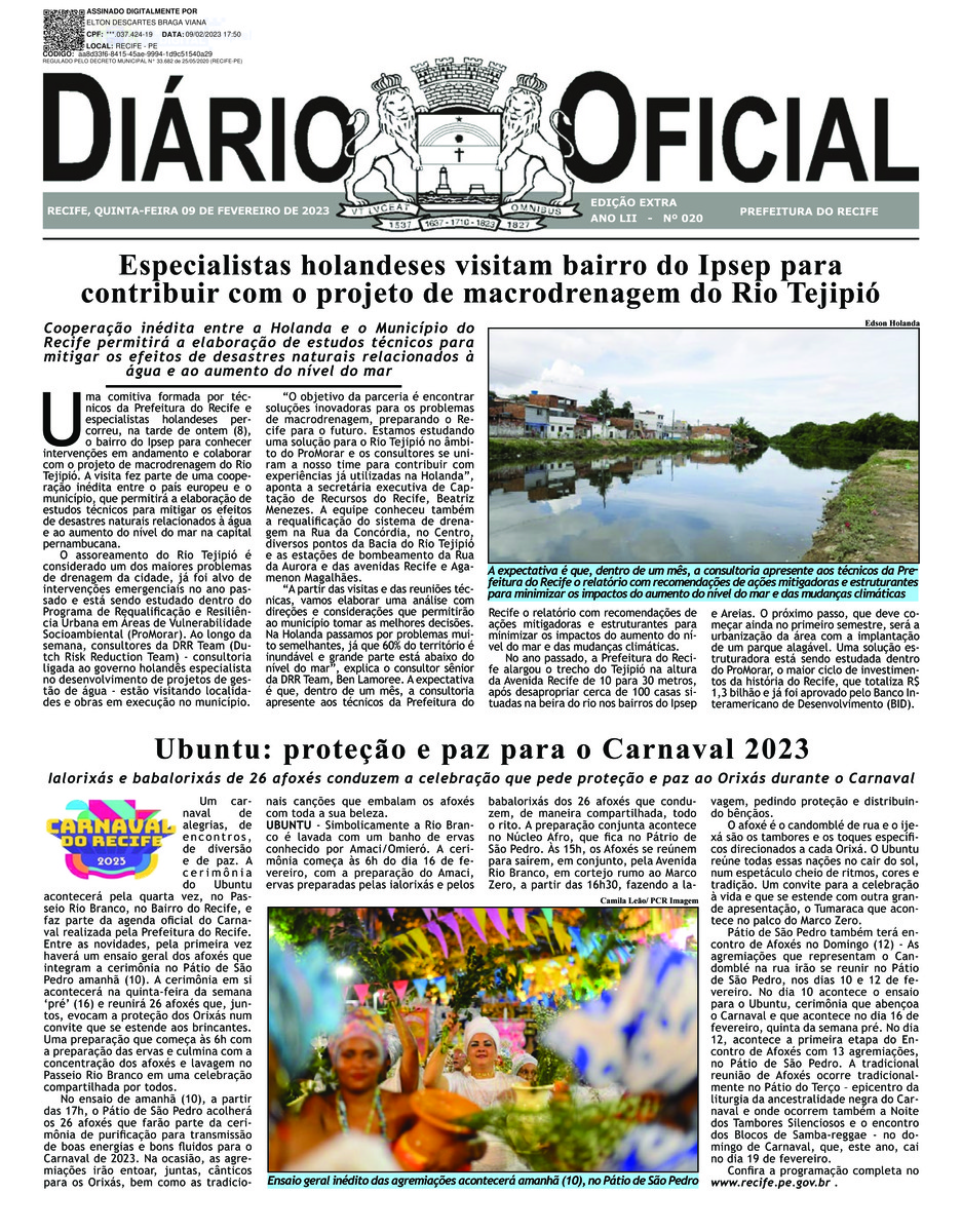 Diário Oficial da Prefeitura do Recife